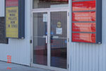 Glass/Aluminum storefront on the Home Hardware store in High River